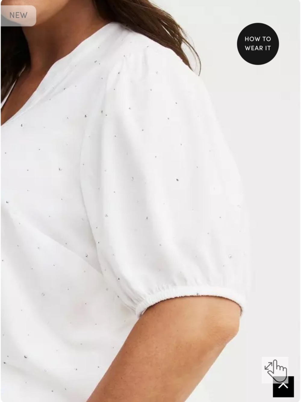Torrid Cotton Rhinestone Blouse - Picture 4 of 5
